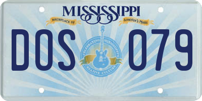 MS license plate DOS079