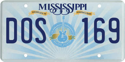 MS license plate DOS169