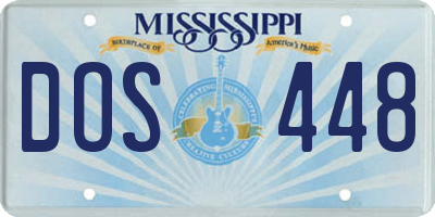 MS license plate DOS448