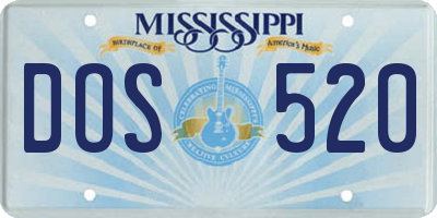 MS license plate DOS520