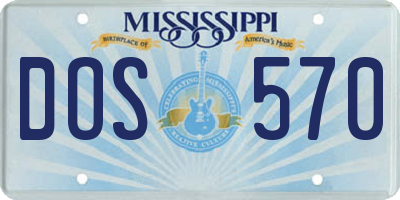 MS license plate DOS570