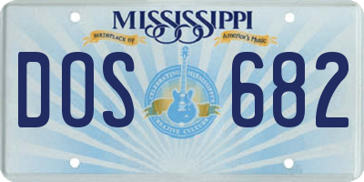 MS license plate DOS682