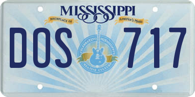 MS license plate DOS717