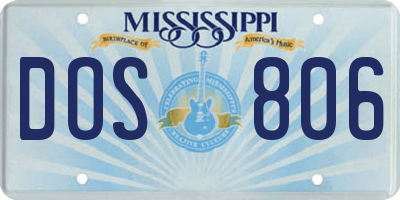 MS license plate DOS806