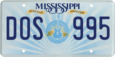 MS license plate DOS995
