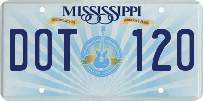 MS license plate DOT120