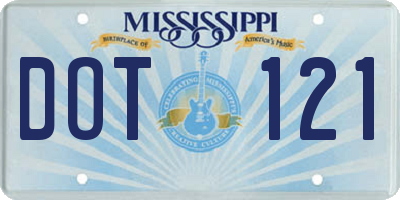 MS license plate DOT121
