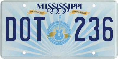 MS license plate DOT236
