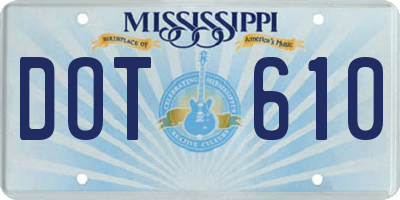 MS license plate DOT610