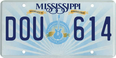 MS license plate DOU614