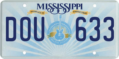 MS license plate DOU633