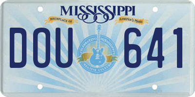 MS license plate DOU641