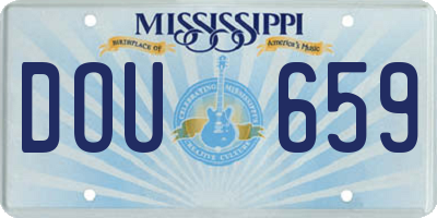 MS license plate DOU659