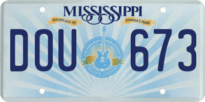MS license plate DOU673