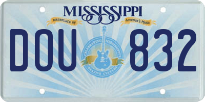 MS license plate DOU832