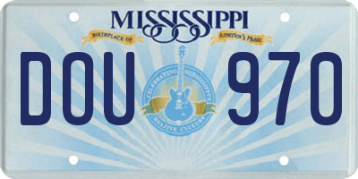 MS license plate DOU970