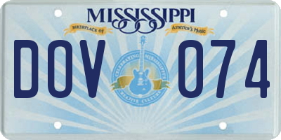 MS license plate DOV074