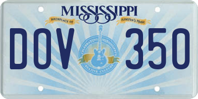MS license plate DOV350