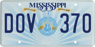 MS license plate DOV370