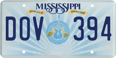 MS license plate DOV394