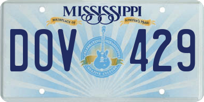 MS license plate DOV429