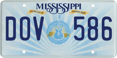 MS license plate DOV586
