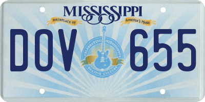 MS license plate DOV655
