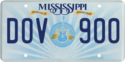MS license plate DOV900