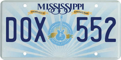 MS license plate DOX552