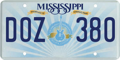 MS license plate DOZ380