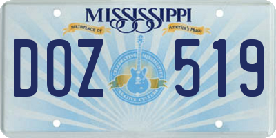 MS license plate DOZ519