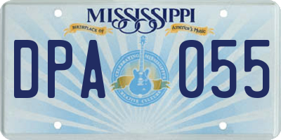 MS license plate DPA055