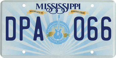 MS license plate DPA066