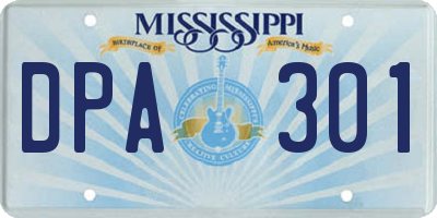 MS license plate DPA301