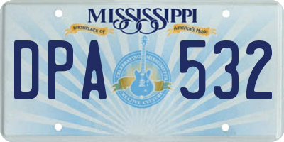 MS license plate DPA532