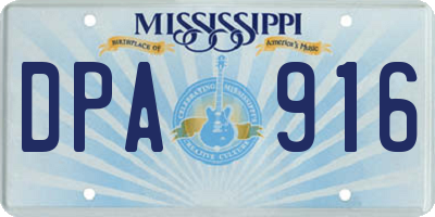 MS license plate DPA916