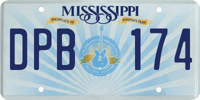 MS license plate DPB174