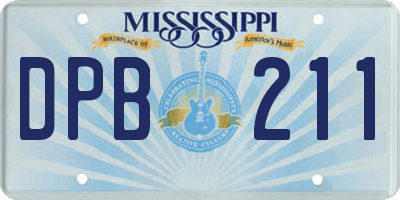 MS license plate DPB211