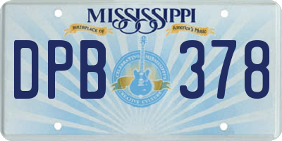 MS license plate DPB378