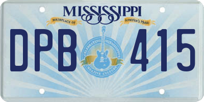 MS license plate DPB415