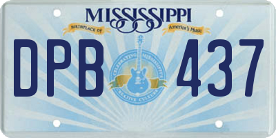 MS license plate DPB437