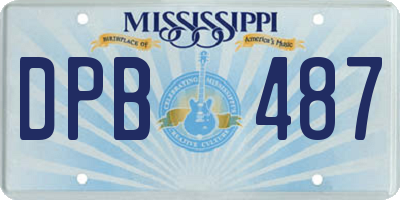 MS license plate DPB487