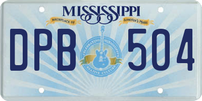 MS license plate DPB504