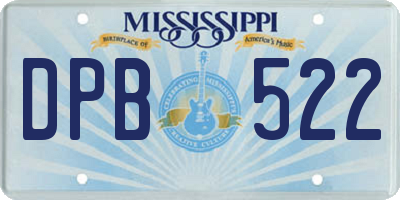 MS license plate DPB522