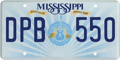 MS license plate DPB550