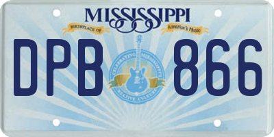 MS license plate DPB866
