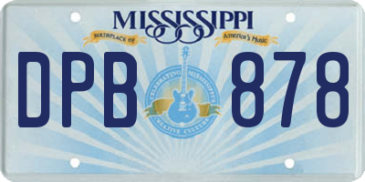 MS license plate DPB878