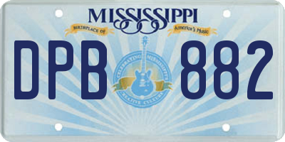 MS license plate DPB882