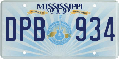 MS license plate DPB934