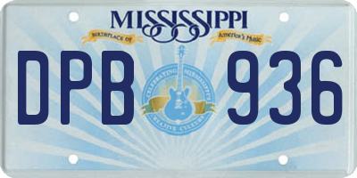 MS license plate DPB936